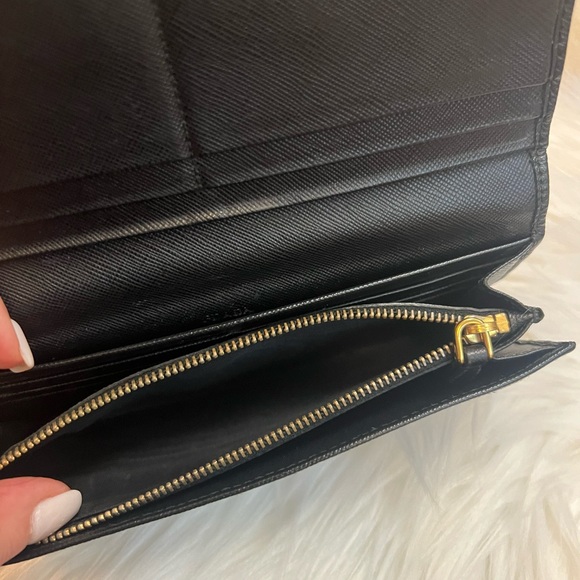Prada black leather long wallet on chain ( adjustable strap). w gold hardware - Picture 7 of 16